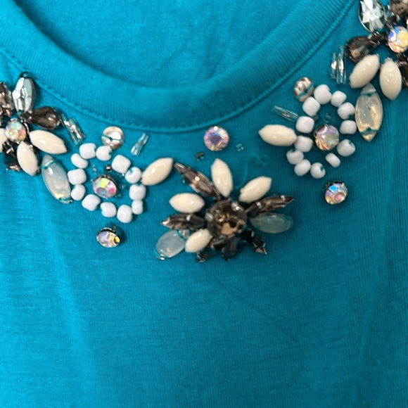 Lane Bryant Turquoise Embellished Tank Top Plus Size 14 16 Sleeveless Shirt - Picture 5 of 7
